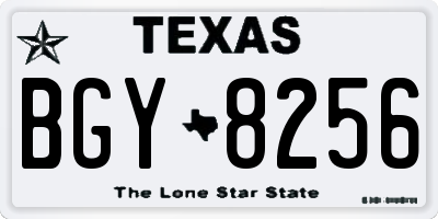 TX license plate BGY8256