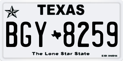 TX license plate BGY8259