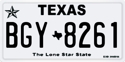 TX license plate BGY8261