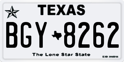 TX license plate BGY8262