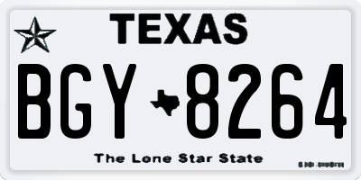 TX license plate BGY8264