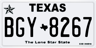 TX license plate BGY8267