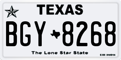 TX license plate BGY8268
