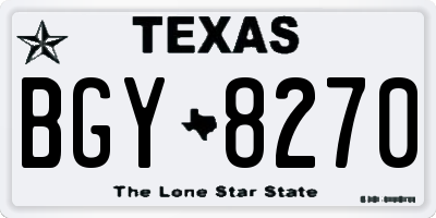 TX license plate BGY8270