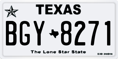 TX license plate BGY8271