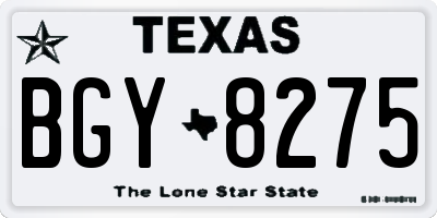 TX license plate BGY8275