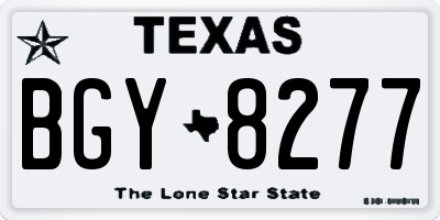 TX license plate BGY8277