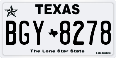 TX license plate BGY8278