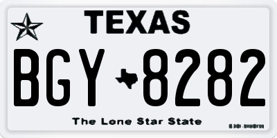 TX license plate BGY8282