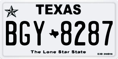 TX license plate BGY8287