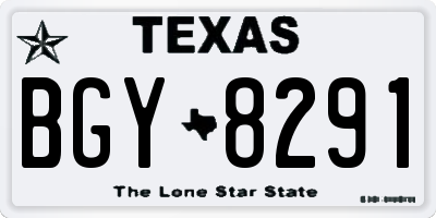TX license plate BGY8291