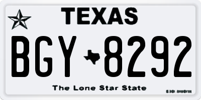 TX license plate BGY8292