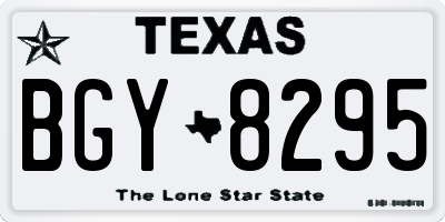TX license plate BGY8295
