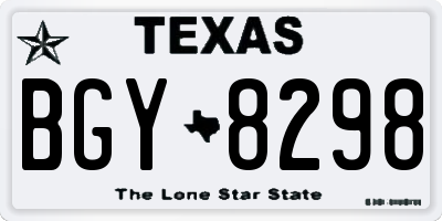 TX license plate BGY8298