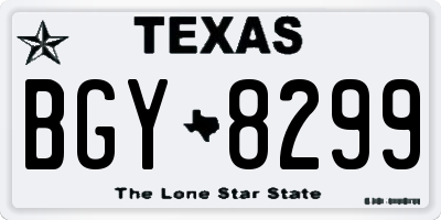TX license plate BGY8299