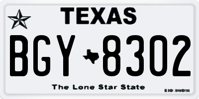 TX license plate BGY8302
