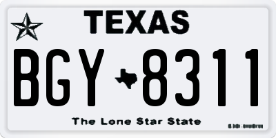 TX license plate BGY8311