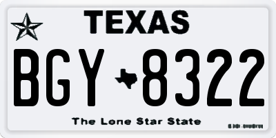 TX license plate BGY8322