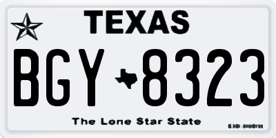 TX license plate BGY8323