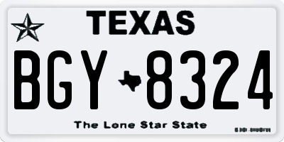 TX license plate BGY8324