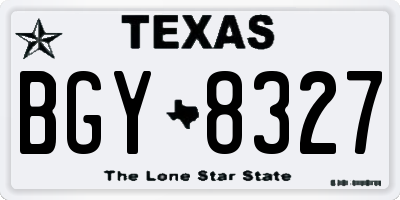 TX license plate BGY8327