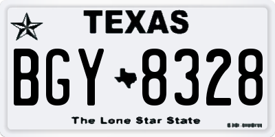 TX license plate BGY8328