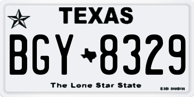 TX license plate BGY8329
