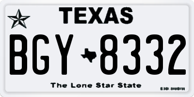 TX license plate BGY8332