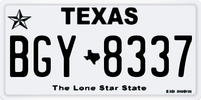 TX license plate BGY8337