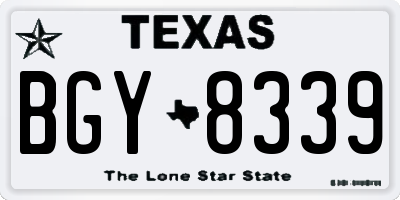TX license plate BGY8339
