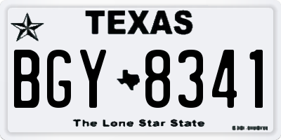 TX license plate BGY8341