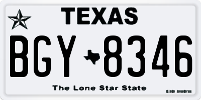 TX license plate BGY8346