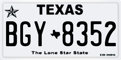 TX license plate BGY8352
