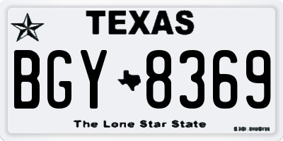 TX license plate BGY8369