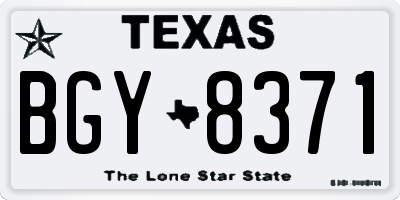 TX license plate BGY8371