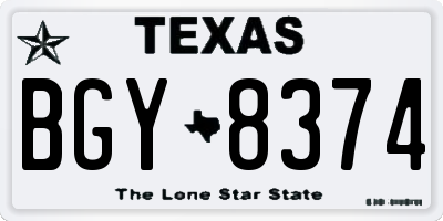TX license plate BGY8374