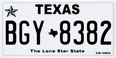 TX license plate BGY8382