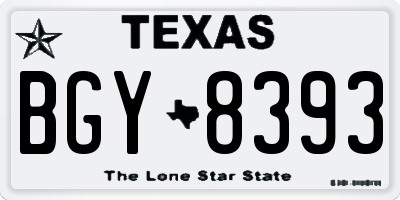 TX license plate BGY8393