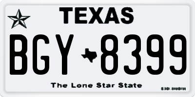 TX license plate BGY8399
