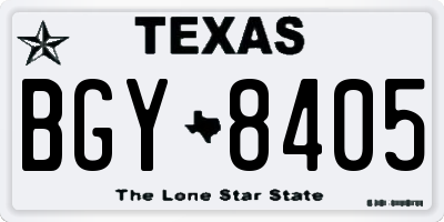 TX license plate BGY8405