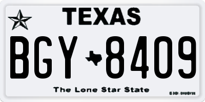 TX license plate BGY8409