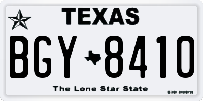 TX license plate BGY8410