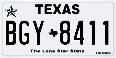 TX license plate BGY8411