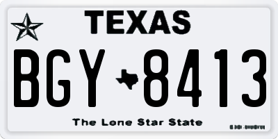 TX license plate BGY8413