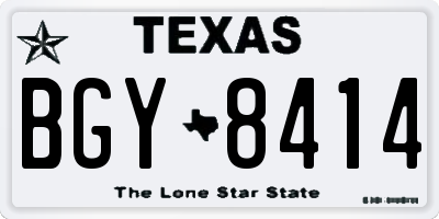 TX license plate BGY8414
