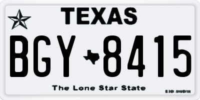 TX license plate BGY8415