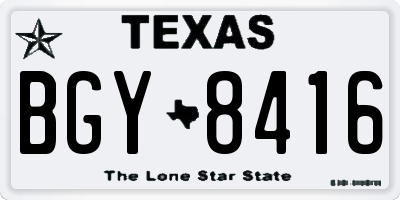 TX license plate BGY8416