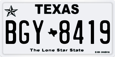 TX license plate BGY8419