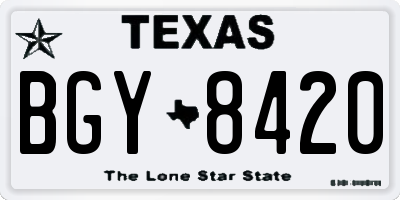 TX license plate BGY8420