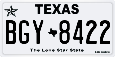 TX license plate BGY8422